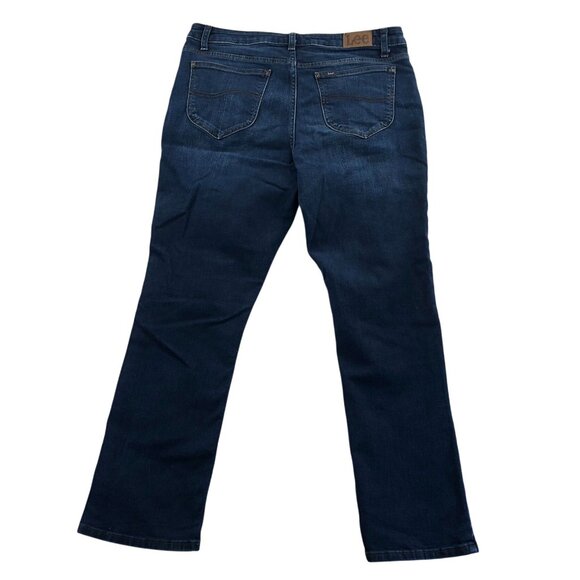 Lee Womens Jeans Size 14M Regular Fit Straight Leg Mid Rise Blue Denim Casual - Picture 2 of 15
